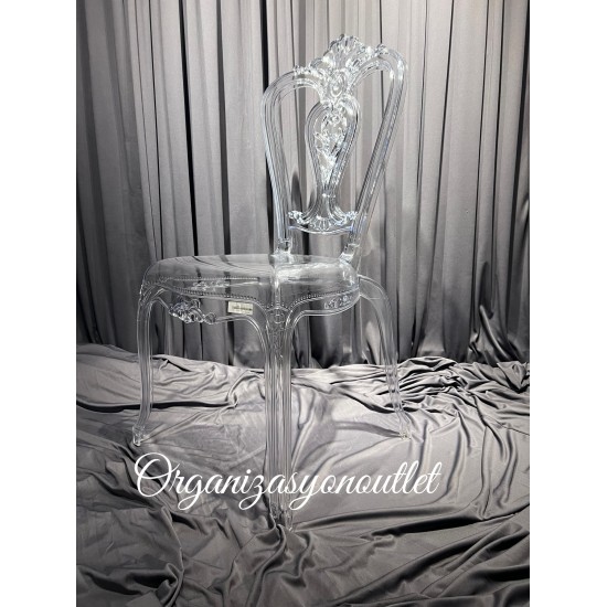 Barok Şeffaf Düğün Sandalyesi